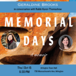 Poster for Geraldine Brooks event.